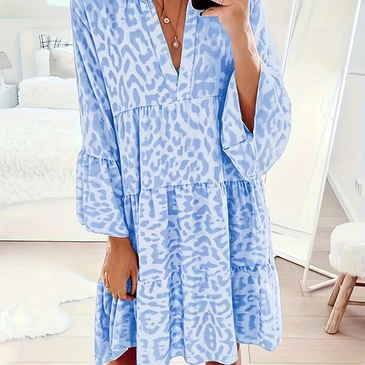 W&W Mode | Boho Kleid mit Leopardenmuster für Damen, Plus Size