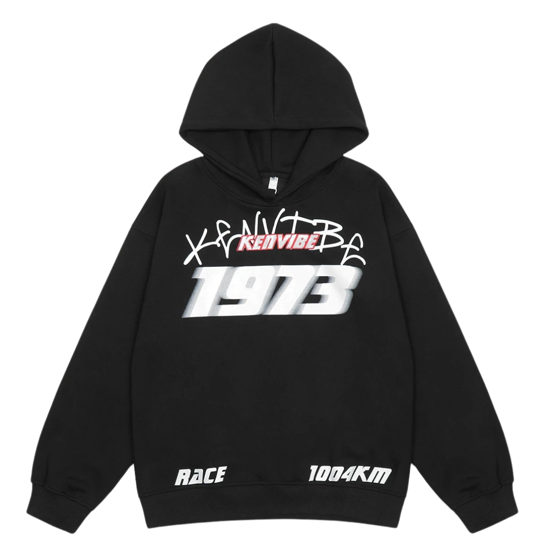 W&W Mode Hoodie - Weinlese - Speed Druck Gestickt