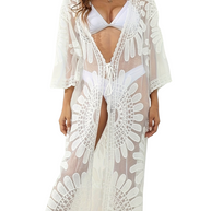 WW Mesh Überwurf – Boho – V-Ausschnitt Bestickt