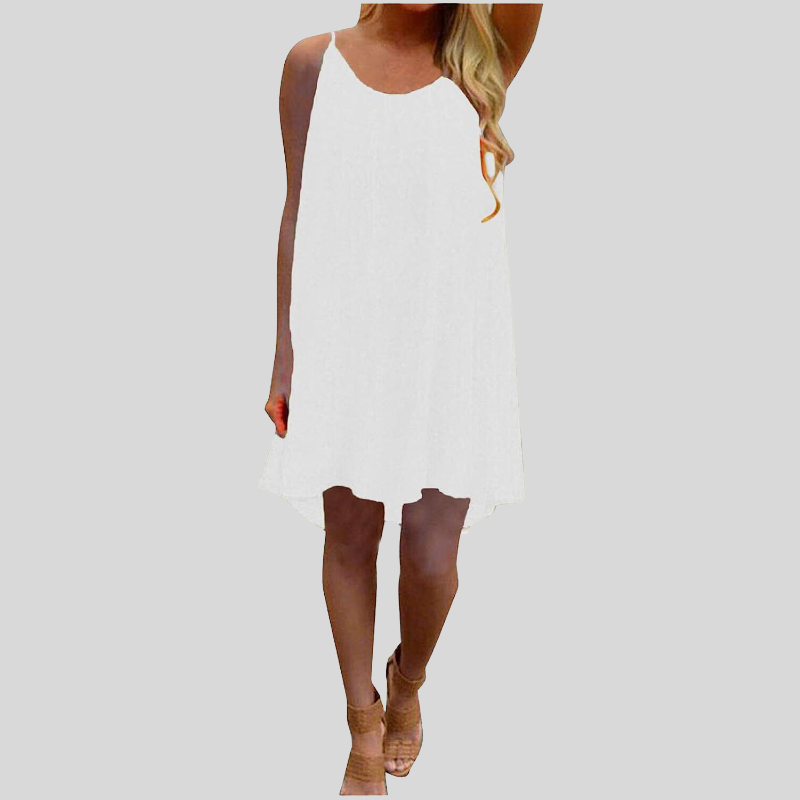 WW | Sommerkleid Ärmellos mit Spaghettiträgern Leicht und Luftig Lässiger Schnitt