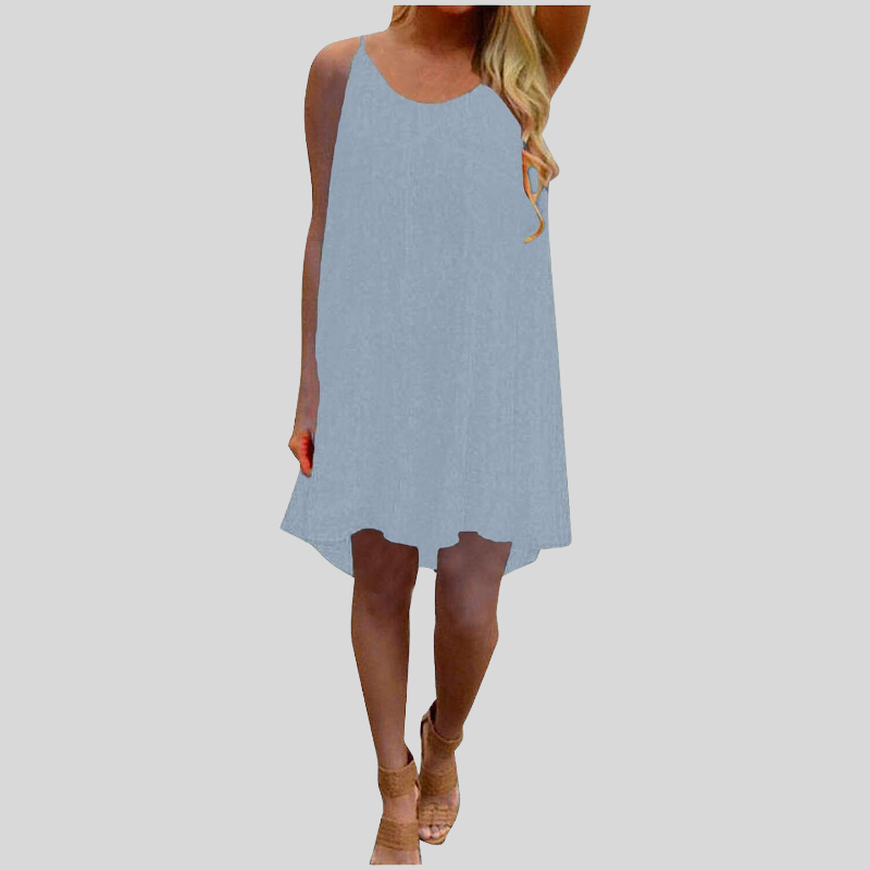 WW | Sommerkleid Ärmellos mit Spaghettiträgern Leicht und Luftig Lässiger Schnitt