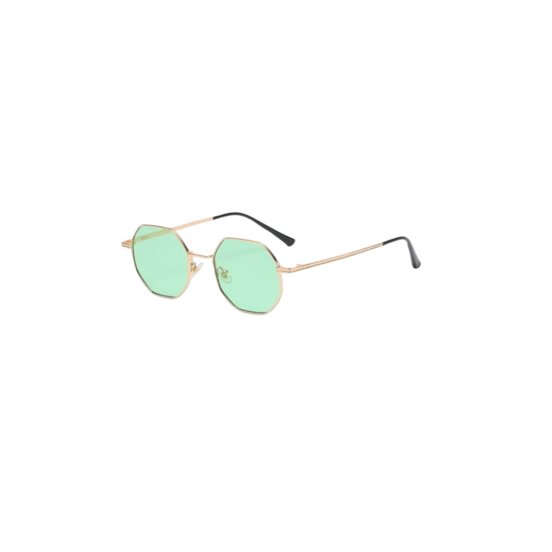 WW Geld Sonnenbrille - Sommer - Metall Vieleckig