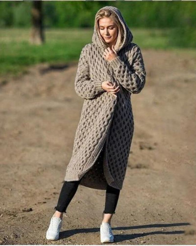 W&W Mode Lange Strickjacke