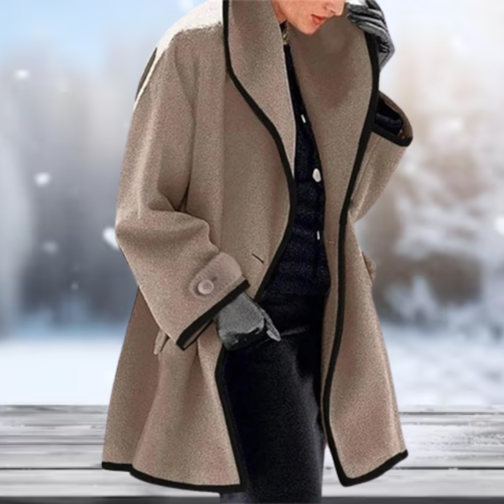 WW | Doppelt Breiter Kragen Trenchcoat Für Frauen