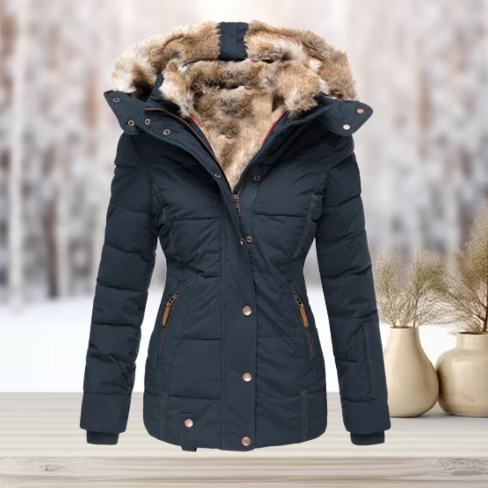 WW | Elegante Winterjacke mit Pelz und Kapuze