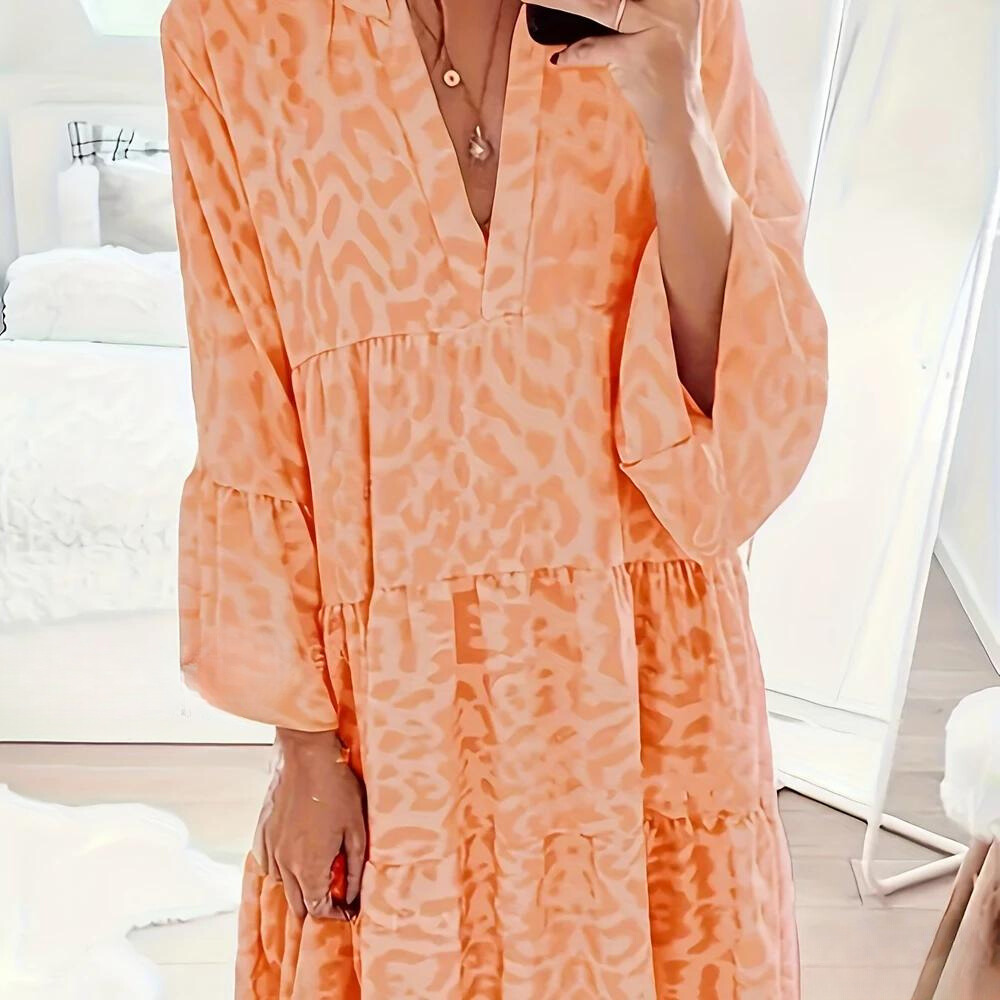 W&W Mode | Boho Kleid mit Leopardenmuster für Damen, Plus Size
