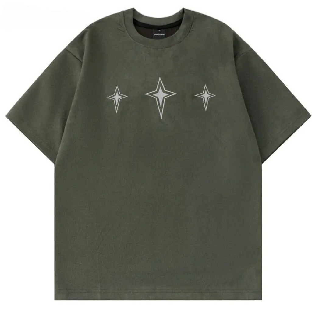WW Star T-Shirt - Weinlese - Suede Embroidered