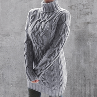 WW | Stilvoller Warmer Langer Rollkragenpullover