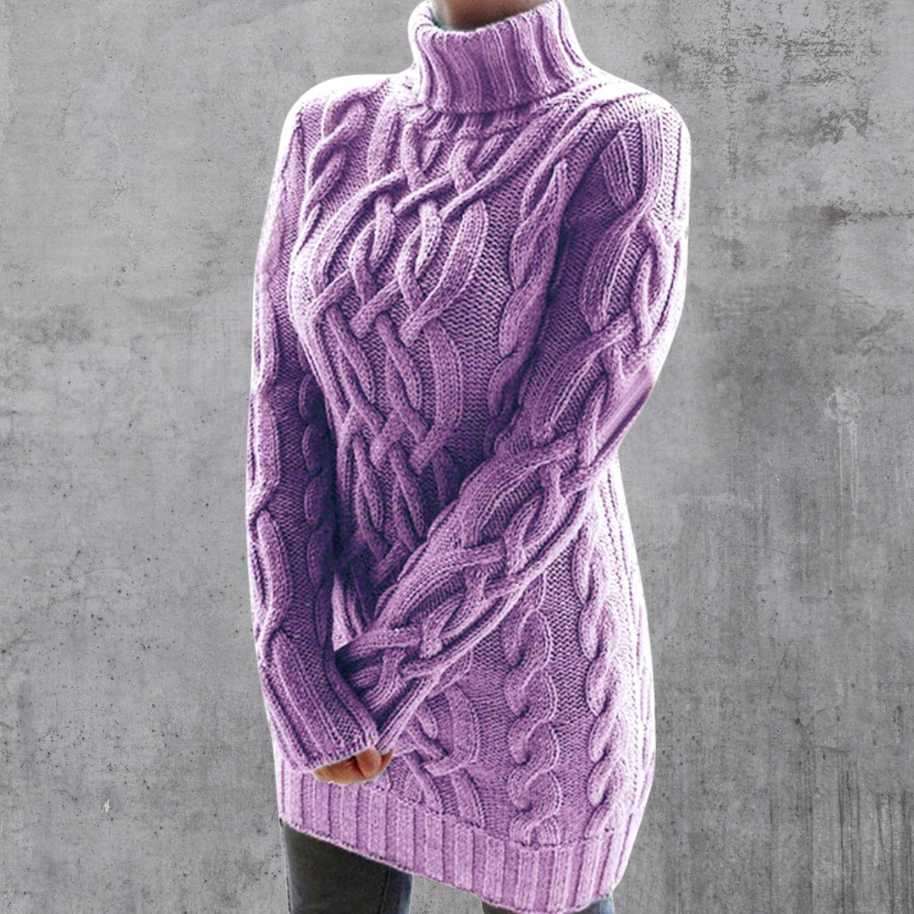 WW | Stilvoller Warmer Langer Rollkragenpullover