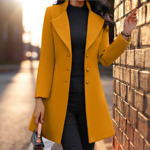 W&W Mode - Elegante solide lange Jacke Mantel