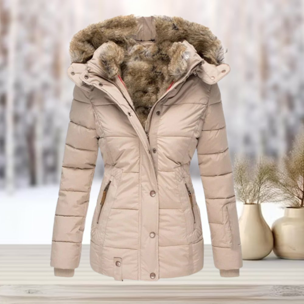 WW | Elegante Winterjacke mit Pelz und Kapuze