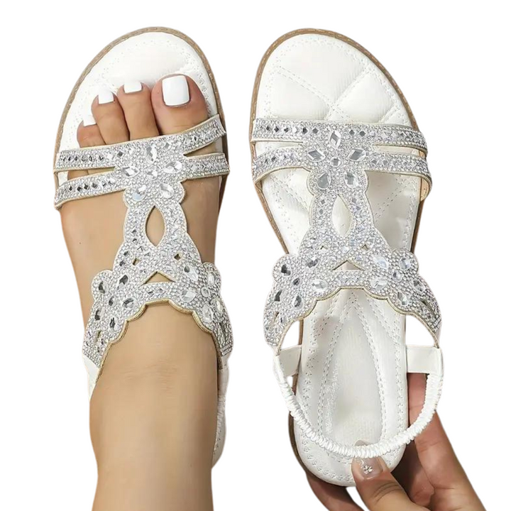 W&W Mode Flache Sandalen - Schick - Elastischer Knöchelriemen
