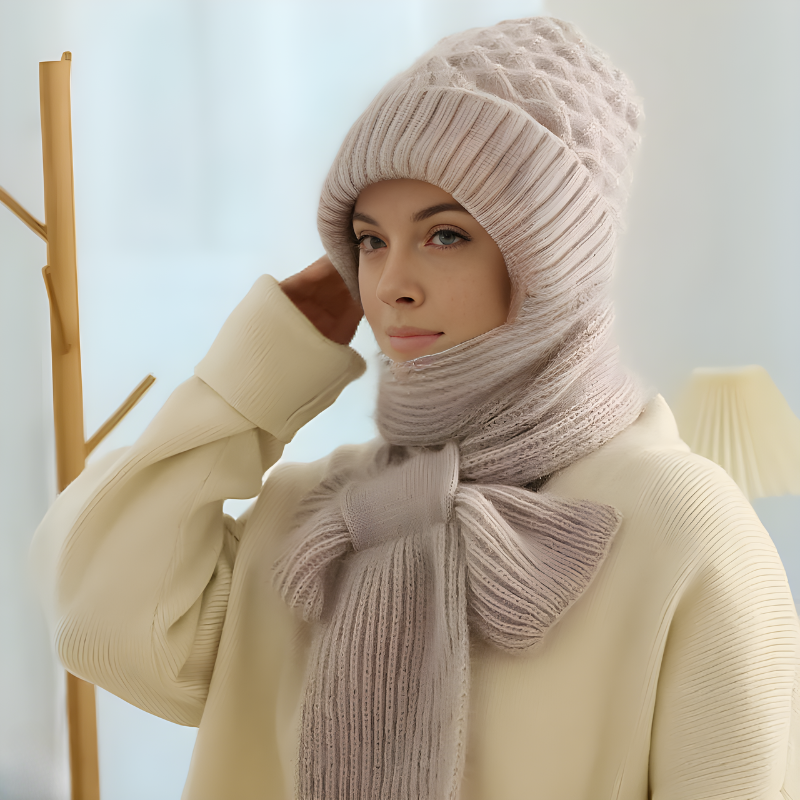 W&W Mode | Mütze und Schal Set - warme Damen Winteraccessoires