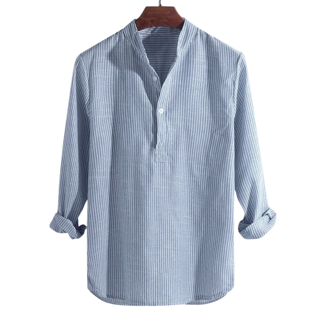 W&W Mode – Lässig – Kurta Mit Halblangem Knopf Und Streifenmuster