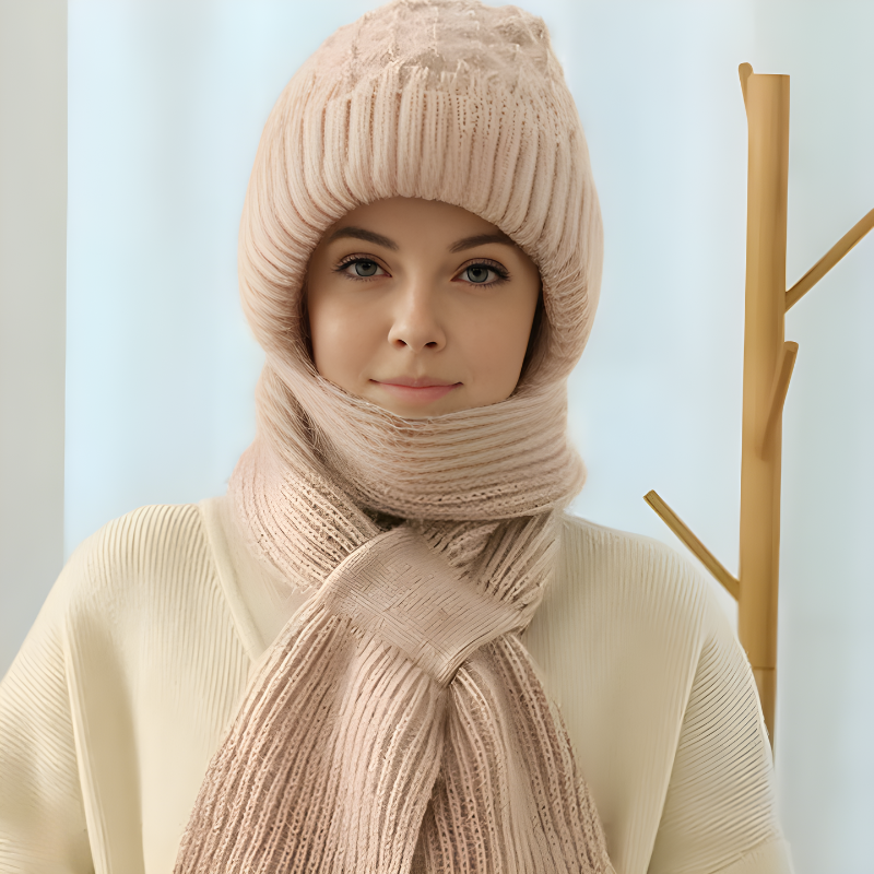 W&W Mode | Mütze und Schal Set - warme Damen Winteraccessoires