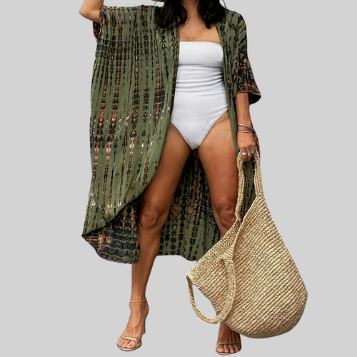 WW Midi Kimono – Boho – Allover-Print Loose Fit