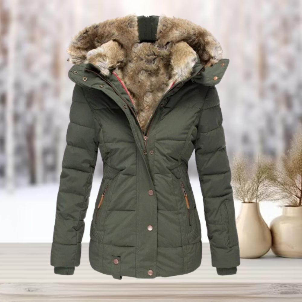 WW | Elegante Winterjacke mit Pelz und Kapuze