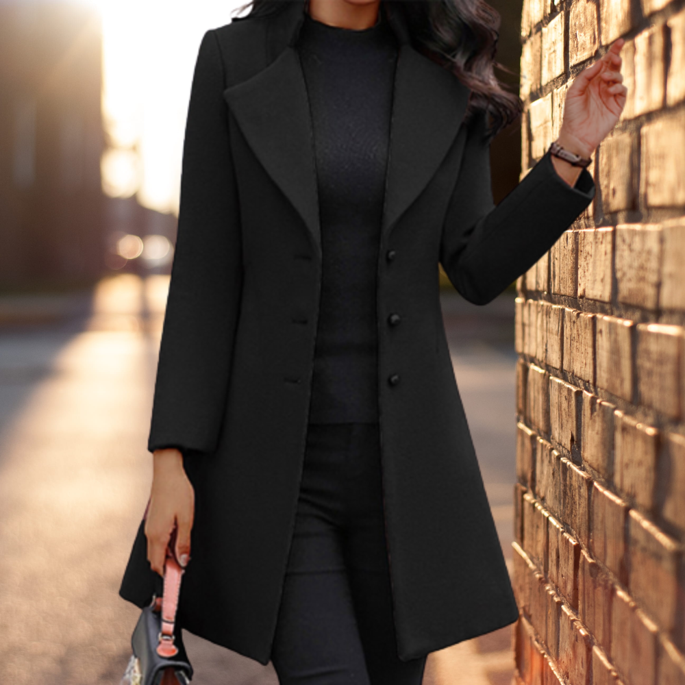 W&W Mode - Elegante solide lange Jacke Mantel