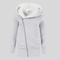 Fleece-Strickjacke mit Kapuze