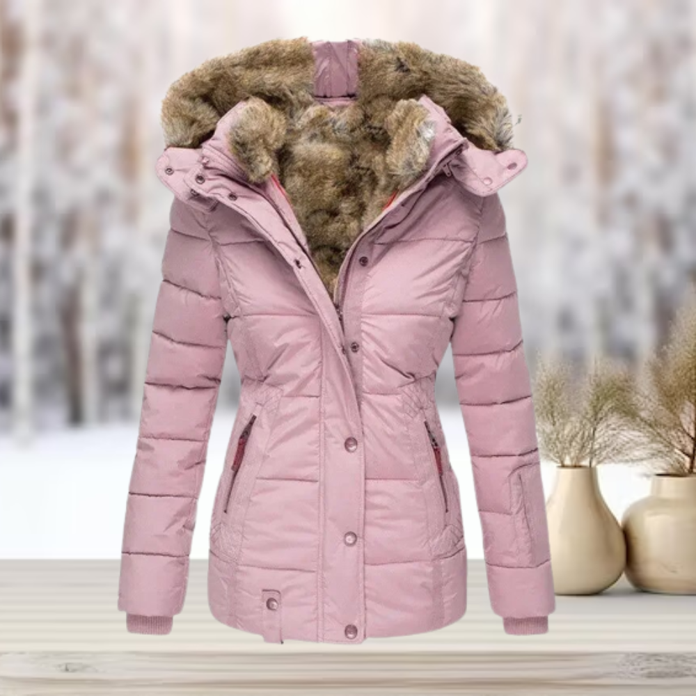 WW | Elegante Winterjacke mit Pelz und Kapuze