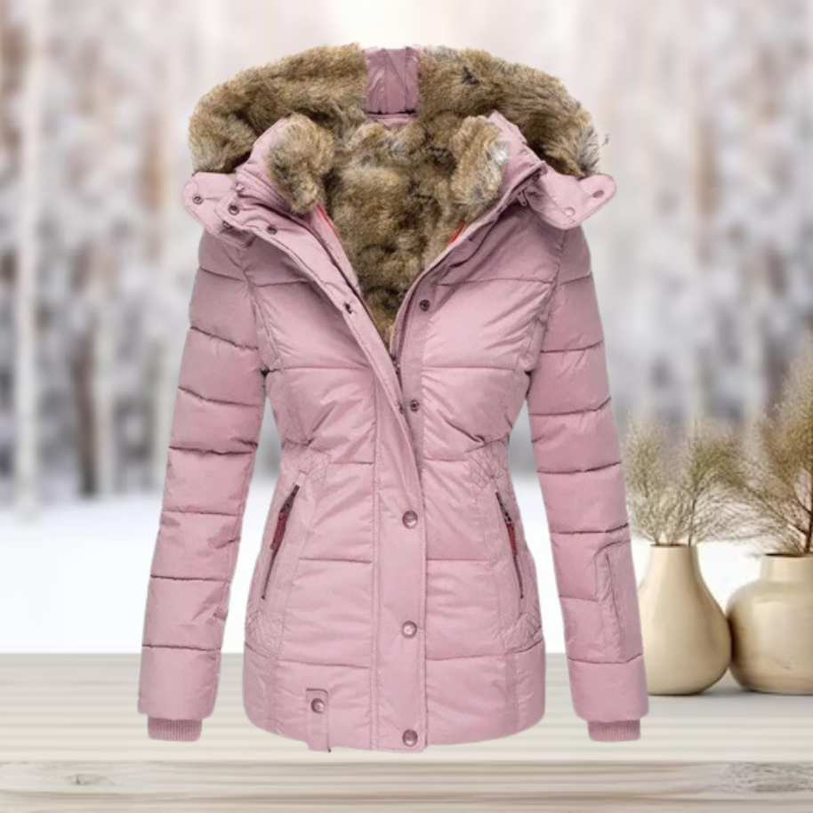 WW | Elegante Winter-Pelzjacke mit Kapuze 2024