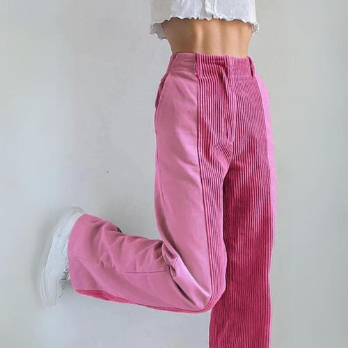 WW | Gerippte Hose mit Hoher Taille