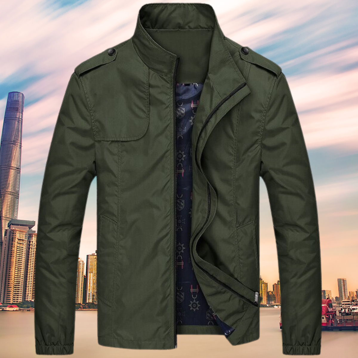 WW | Modische, Wasser Und Winddichte Herrenjacke Mit Kragen