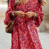 WW | Mini Kleid mit V-Ausschnitt und Blumenmuster