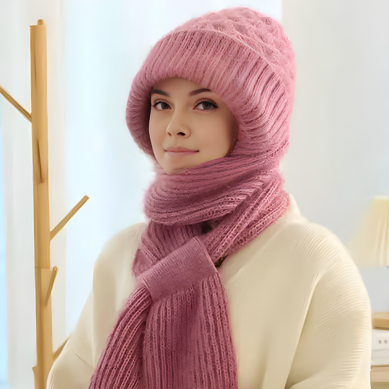 W&W Mode | Mütze und Schal Set - warme Damen Winteraccessoires