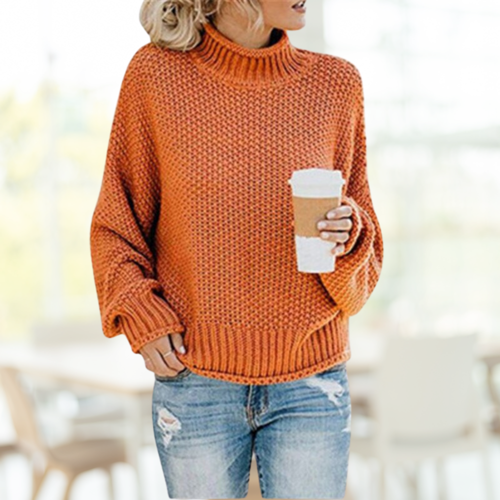 WW | Stilvolle gehäkelte Pullover mit hohem Kragen für Damen