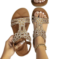 WW Flache Sandalen - Schick - Elastischer Knöchelriemen