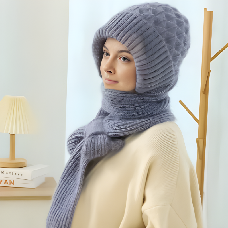 W&W Mode | Mütze und Schal Set - warme Damen Winteraccessoires