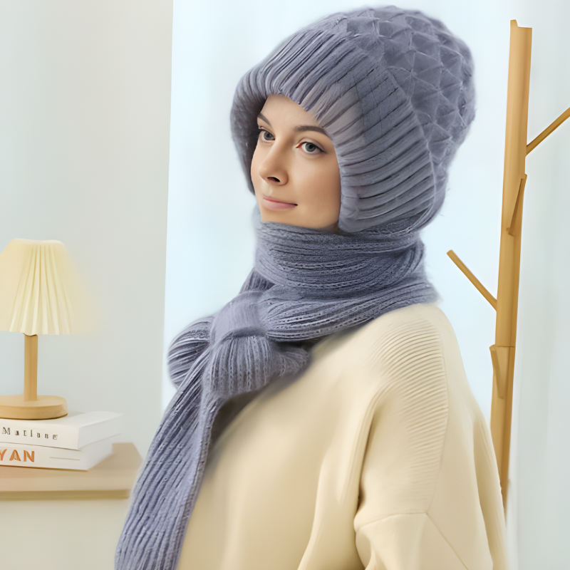 WW | Mütze und Schal Set - warme Damen Winteraccessoires