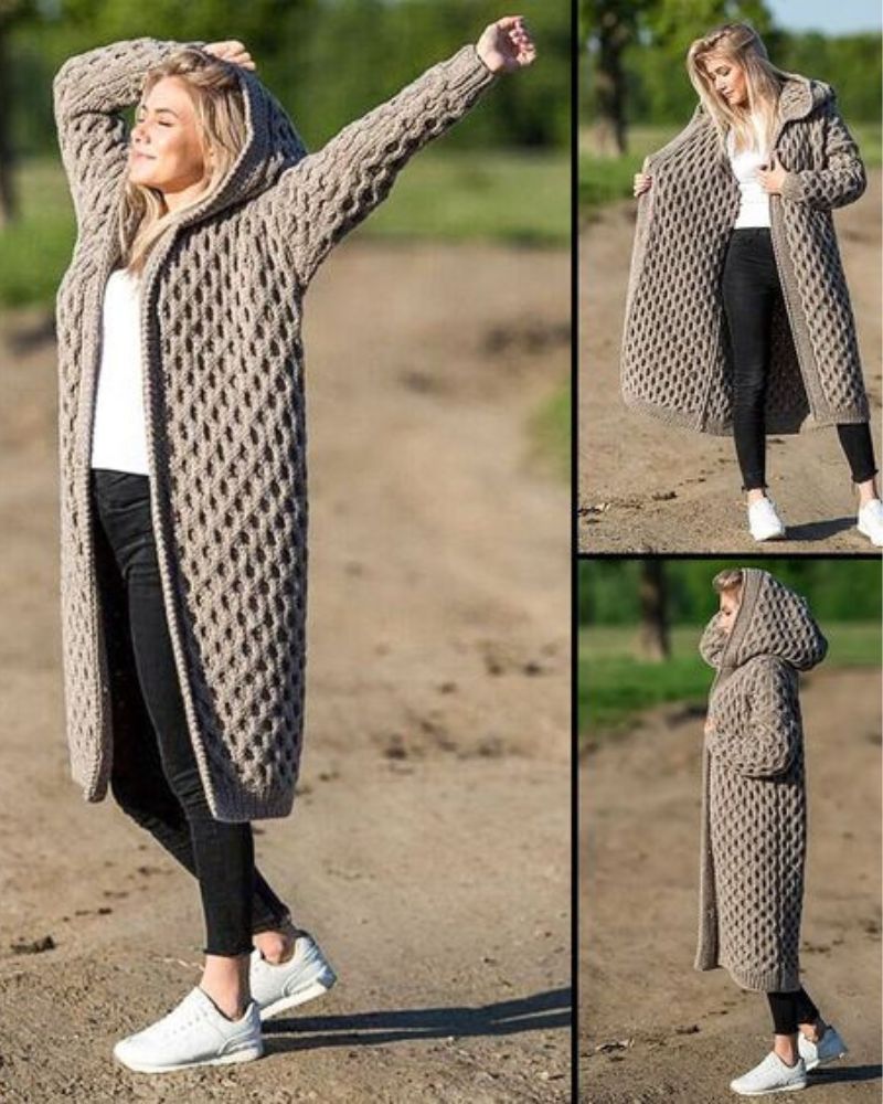 W&W Lange Strickjacke
