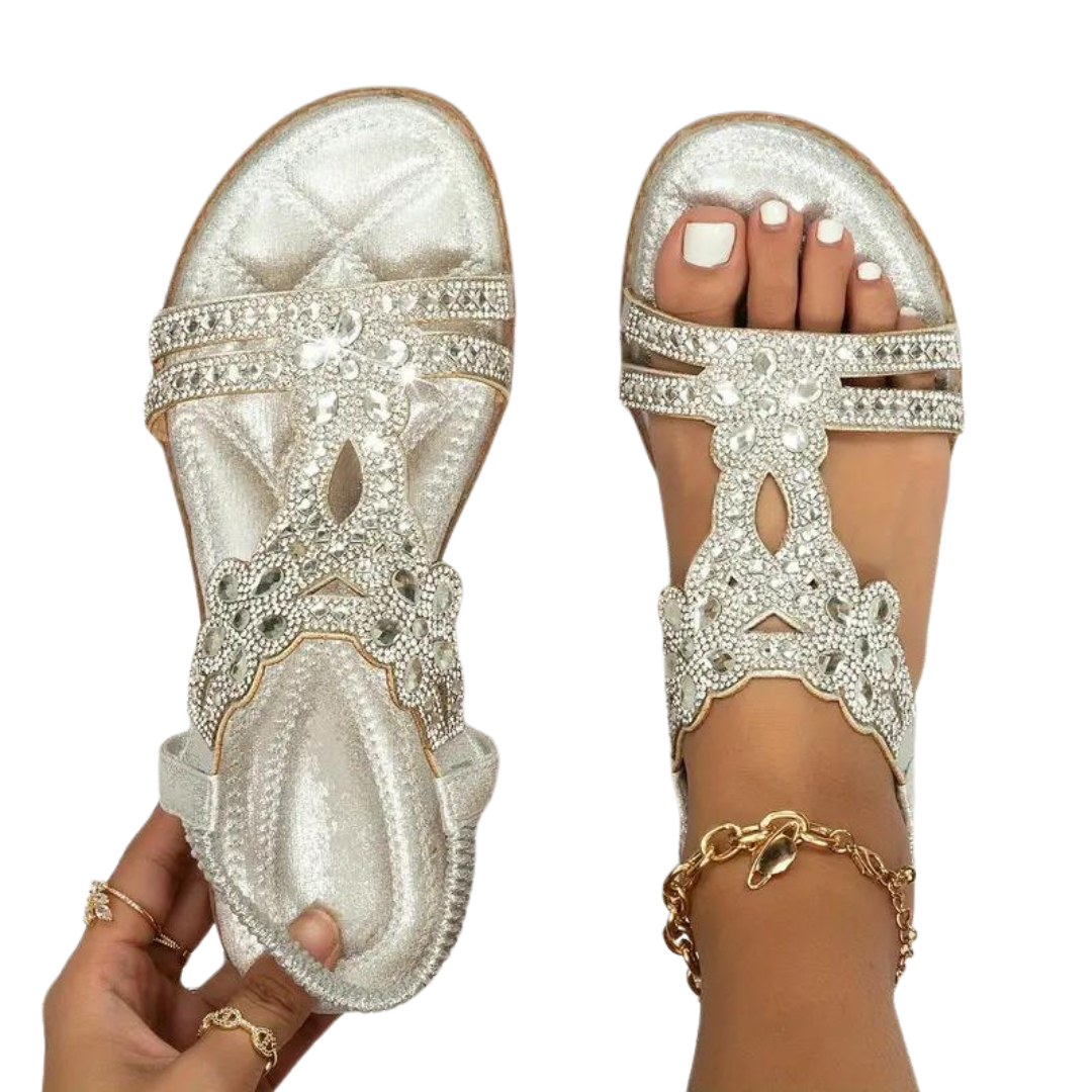 WW Flache Sandalen - Schick - Elastischer Knöchelriemen