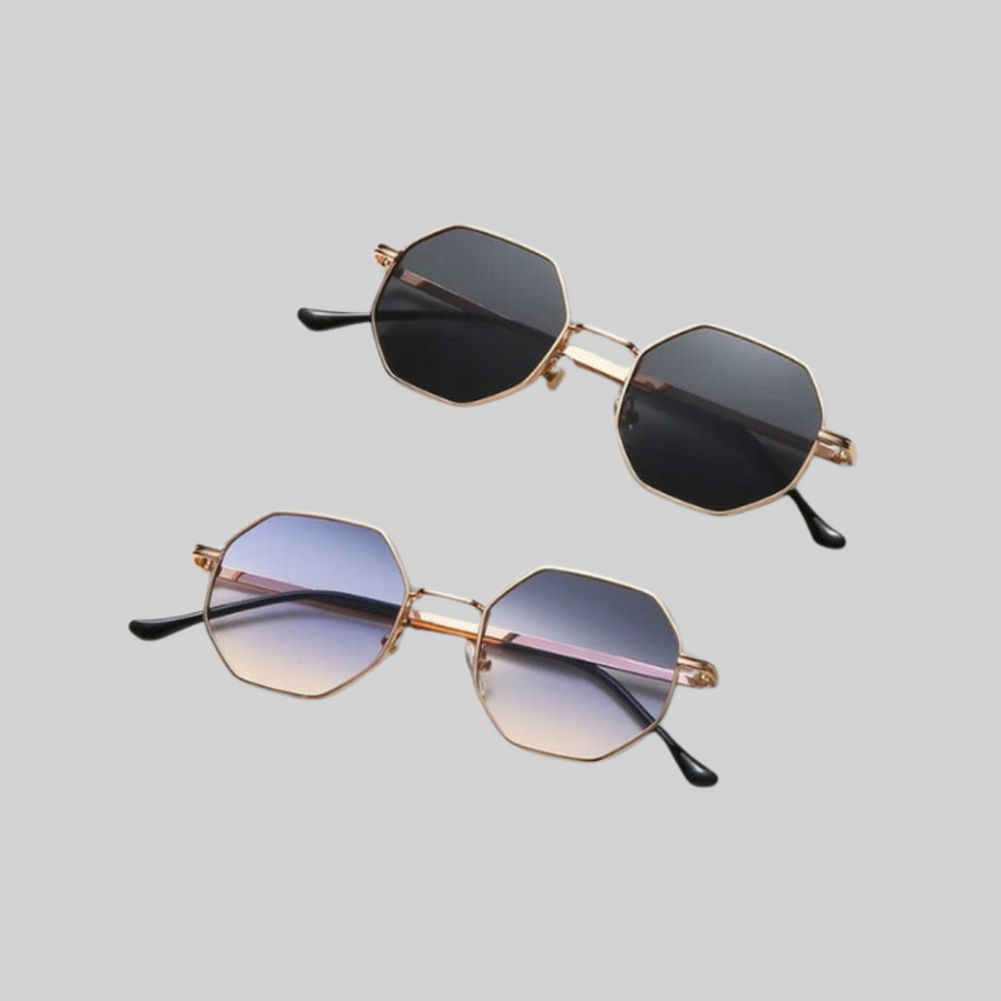 WW Geld Sonnenbrille - Sommer - Metall Vieleckig
