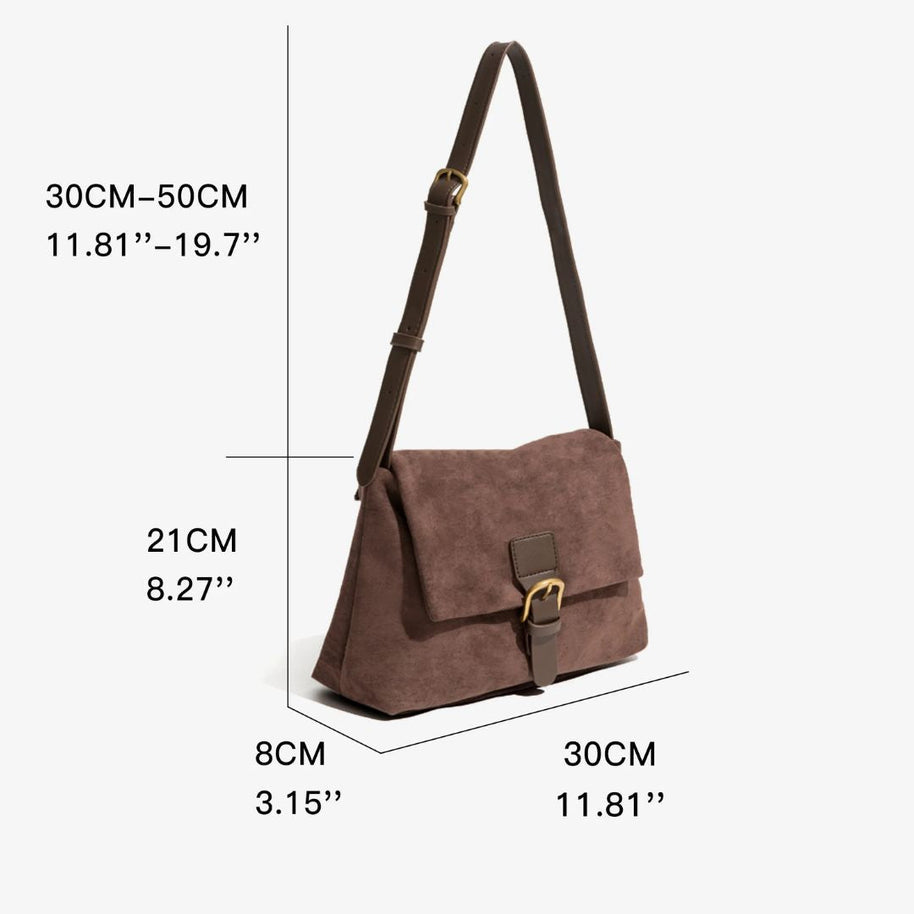 WW | Wildleder Schultertasche für Damen - Stilvolle und Luxus Handtasche