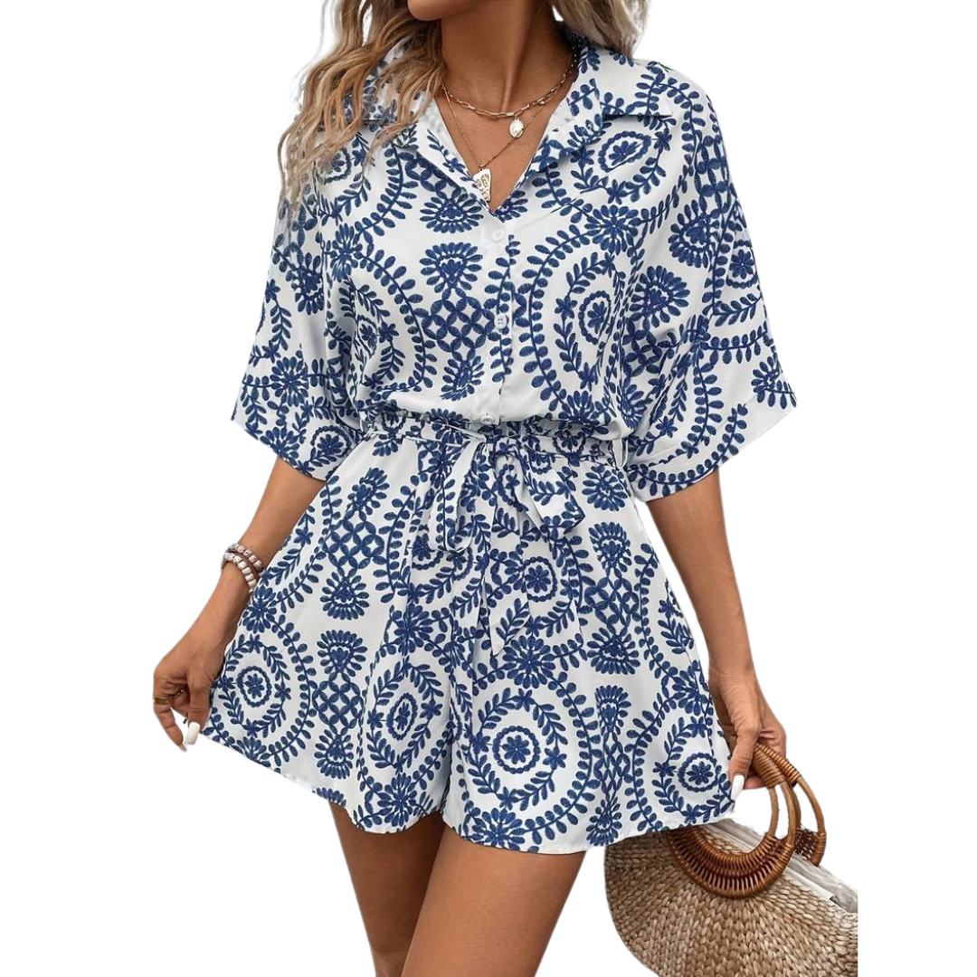 WW Jumpsuit -  Weinlese - Kurze Ärmel mit Gürtel