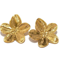 Elle™ - Hypoallergene Vintage-Blumenstecker, 18k vergoldet