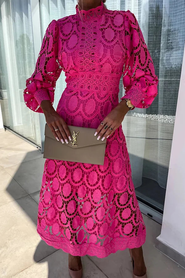 WW | Elegantes Spitzen Midi Kleid Zeitlos, Raffiniert & Stilvoll