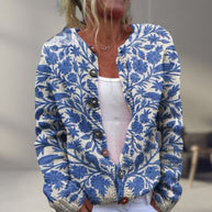 WW | Stylisches Blumenmuster Strickjacke
