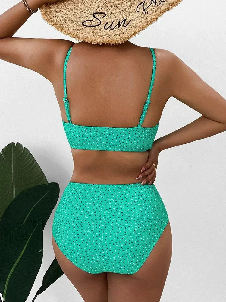 Damen High-Waist-Bikini in verschiedenen Farben