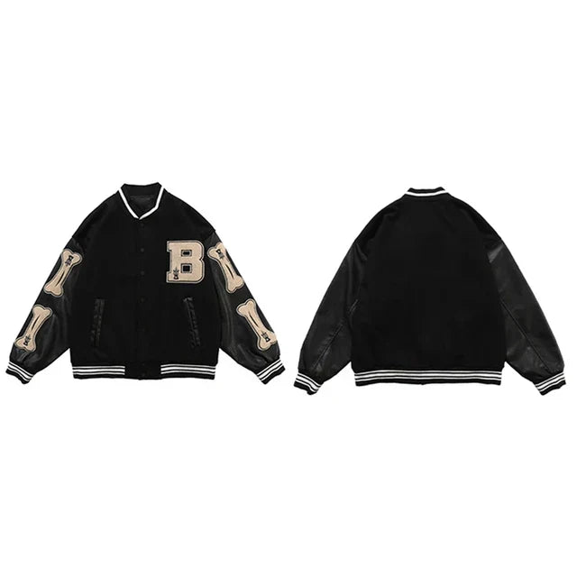 W&W Mode | Varsity Streetwear Bomberjacke mit bestickten Patches