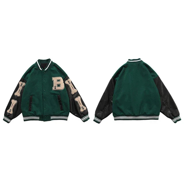 W&W Mode | Varsity Streetwear Bomberjacke mit bestickten Patches