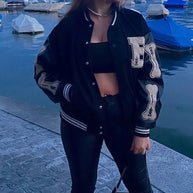 WW | Varsity Streetwear Bomberjacke mit bestickten Patches