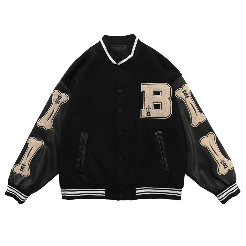 W&W Mode | Varsity Streetwear Bomberjacke mit bestickten Patches