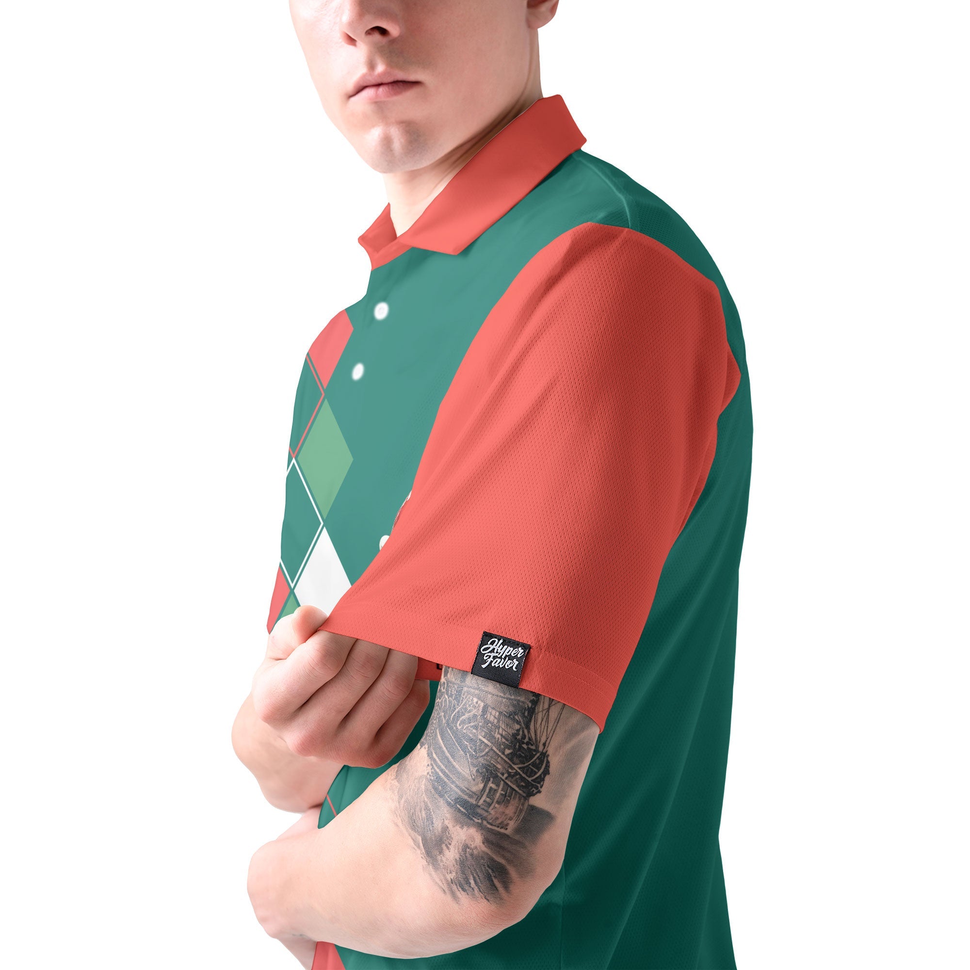 WW | Vintage Weihnachten 80er Herren Polohemd