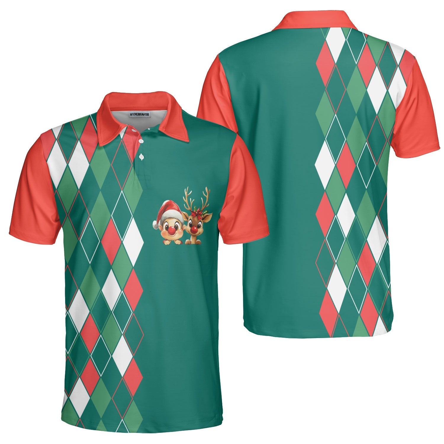 WW | Vintage Weihnachten 80er Herren Polohemd