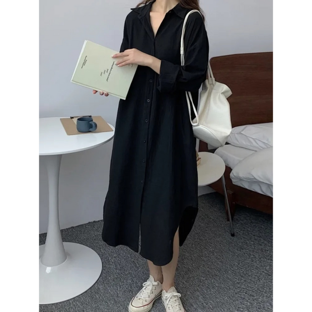 WW | Vintage Halbarm Hemdkleid Leinen und Baumwolle