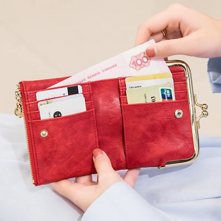 W&W Mode | Kiss Lock Tasche - stilvolle Damen Münzgeldbörse